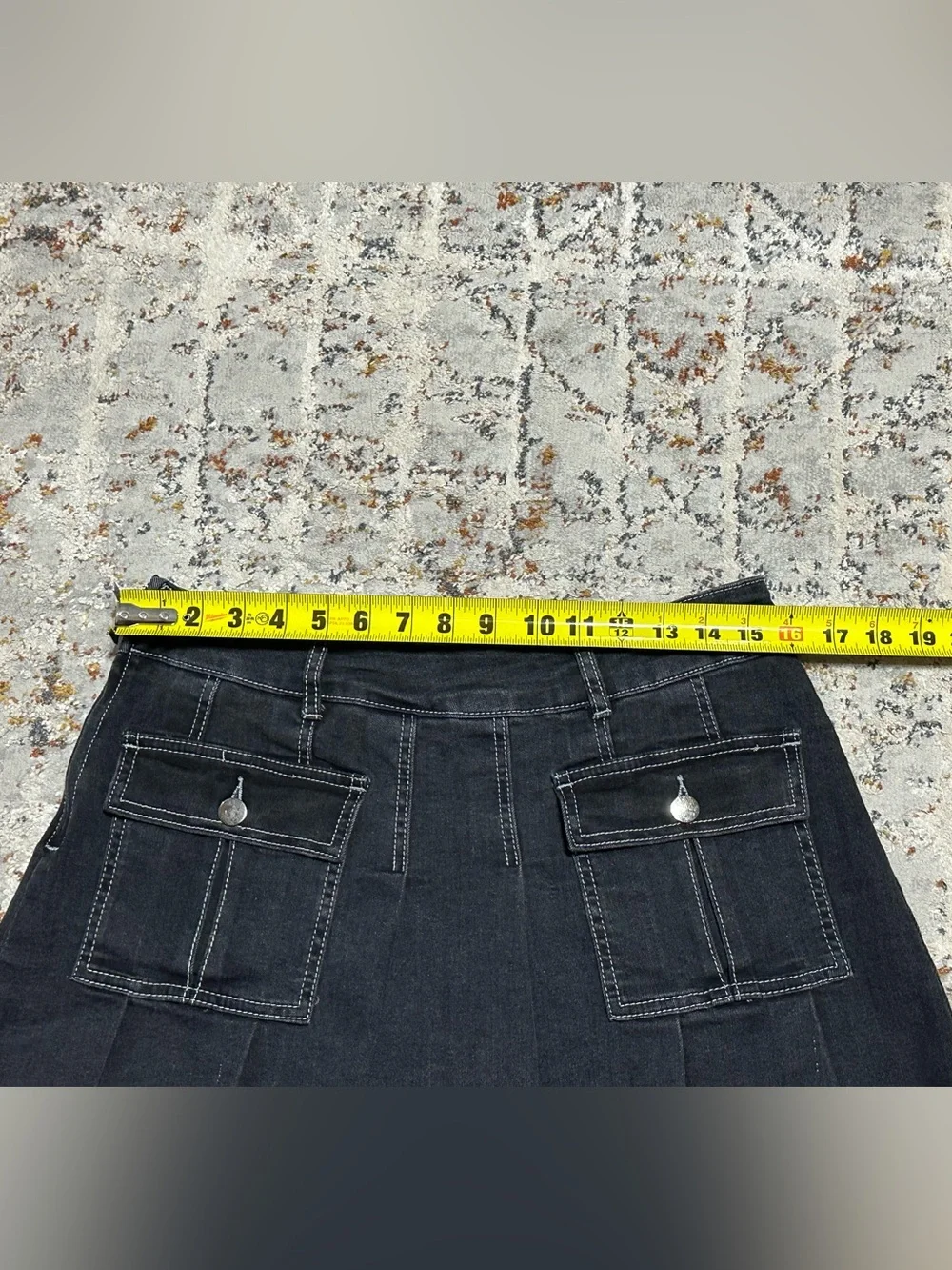 Hot Topic black denim pleated skirt size Large